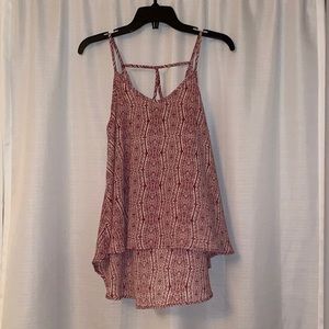 Red Patterned Sleeveless Top